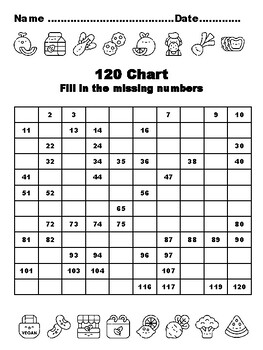 120 Chart Activities, 100, World Vegetarian Day Common Core Grade 1 Math Acti