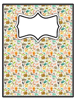 4 Animals Binder Covers and Spines