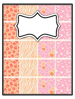 4 Animals Binder Covers and Spines