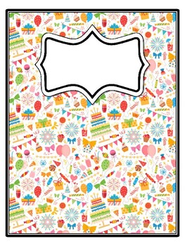 4 Birthday Binder Covers and Spines
