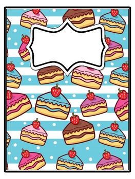 4 Cake Binder Covers and Spines, Cake Classroom Management