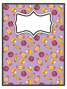 4 Candy Corn Binder Covers and Spines