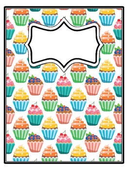4 Cupcake Binder Covers and Spines
