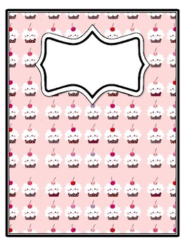 4 Cupcake Binder Covers and Spines