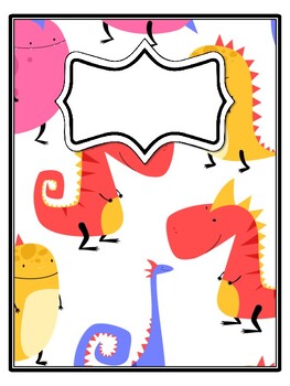4 Dinosaur Binder Covers and Spines