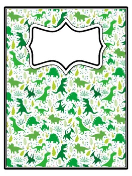 4 Dinosaur Binder Covers and Spines