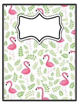 4 Flamingo Binder Covers and Spines