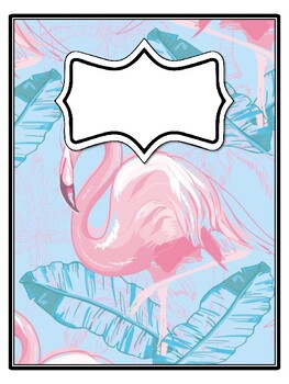 4 Flamingo Binder Covers and Spines