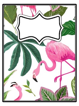 4 Flamingo Binder Covers and Spines