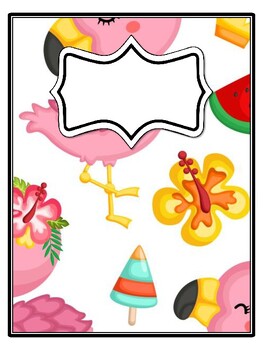 4 Flamingo Binder Covers and Spines