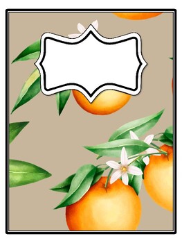 4 Fruits, Oranges Binder Covers and Spines