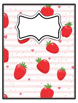 4 Fruits, Strawberry Binder Covers and Spines