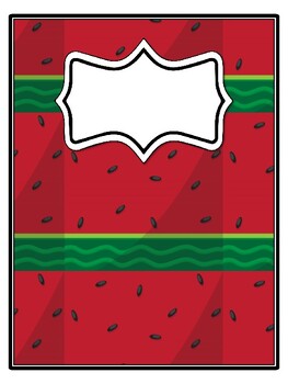 4 Fruits, Watermelon Binder Covers and Spines