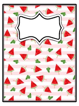 4 Fruits, Watermelon Binder Covers and Spines