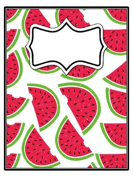 4 Fruits, Watermelon Binder Covers and Spines