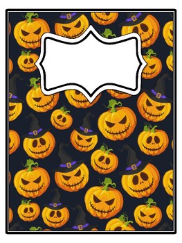 4 Halloween, Jack-O-Lantern Binder Covers and Spines