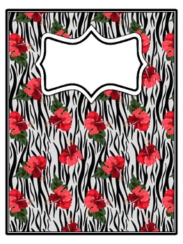 4 Hibiscus, Tropical Flowers Binder Covers and Spines