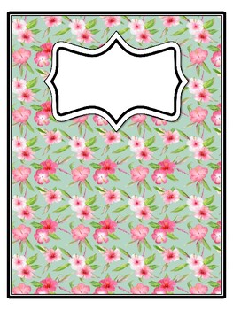 4 Hibiscus, Tropical Flowers Binder Covers and Spines