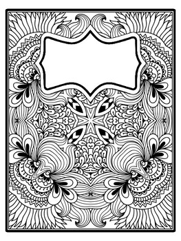4 Mandala Binder Covers and Spines, Mandala Back To School Coloring Pages