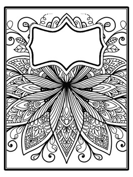 4 Mandala Binder Covers and Spines, Mandala Back To School Coloring Pages