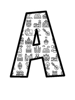 Africa Bulletin Board Letters, Africa Bulletin Board Décor Kit