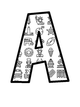 America Bulletin Board Letters, America Bulletin Board Décor Kit