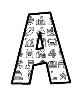 America Bulletin Board Letters, America Bulletin Board Décor Kit