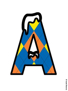Argyle, Winter Bulletin Board Letters, Argyle, Winter Alphabet Posters
