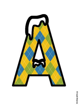 Argyle, Winter Bulletin Board Letters, Argyle, Winter Alphabet Posters
