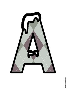 Argyle, Winter Bulletin Board Letters, Argyle, Winter Alphabet Posters
