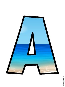 Beach Bulletin Board Decor Kit, Beach Bulletin Board Letters