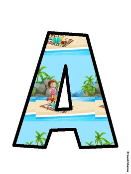 Beach Bulletin Board Decor Kit, Beach Bulletin Board Letters
