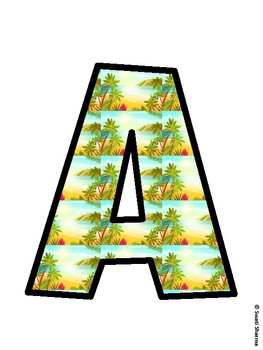 Beach Bulletin Board Decor Kit, Beach Bulletin Board Letters