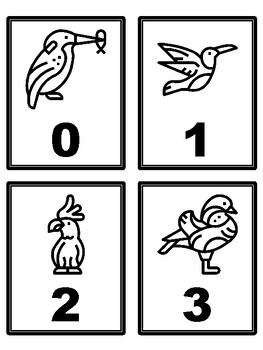 Birds 0-500 Number Flash Cards, Birds Number Cards,