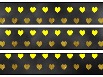Black Yellow Bulletin Board Décor Kit, Black Yellow Letters