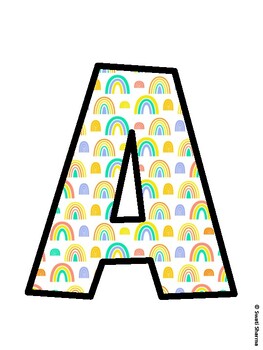Boho Rainbow Bulletin Board Decor Kit, Boho Rainbow Bulletin Board Letters