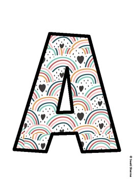 Boho Rainbow Bulletin Board Decor Kit, Boho Rainbow Bulletin Board Letters