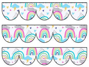 Boho Rainbow Bulletin Board Decor Kit, Boho Rainbow Letters