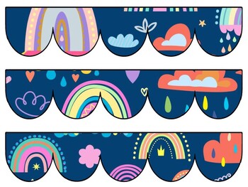 Boho Rainbow Bulletin Board Decor Kit, Boho Rainbow Letters