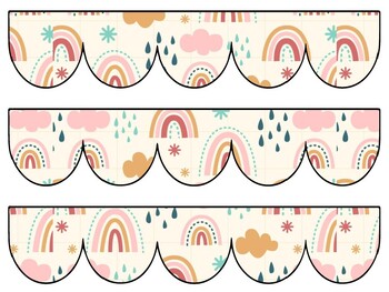 Boho Rainbow Bulletin Board Decor Kit, Boho Rainbow Letters