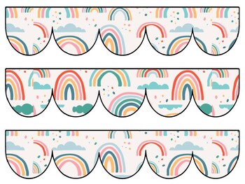 Boho Rainbow Bulletin Board Decor Kit, Boho Rainbow Letters