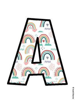 Boho Rainbow Bulletin Board Décor Kit, Boho Rainbow Hallway Display, #146 Boh