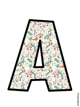Botanical Bulletin Board Decor Kit, Botanical Bulletin Board Letters