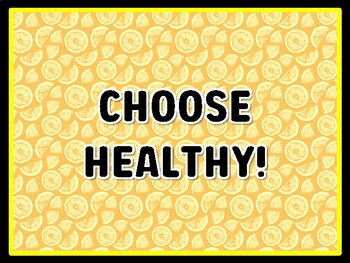 CHOOSE HEALTHY! Health And Nutrition Door Décor