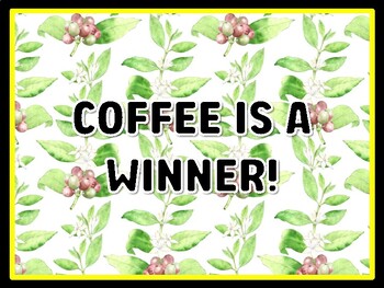 COFFEE IS A WINNER! Coffee Door Décor, Coffee Bulletin Board Décor
