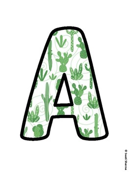 Cactus, Succulent Bulletin Board Letters, Succulent Alphabet Posters