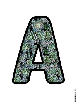 Cactus, Succulent Bulletin Board Letters, Succulent Alphabet Posters