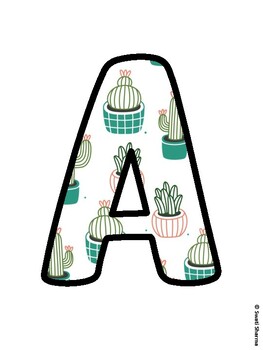 Cactus, Succulent Bulletin Board Letters, Succulent Alphabet Posters