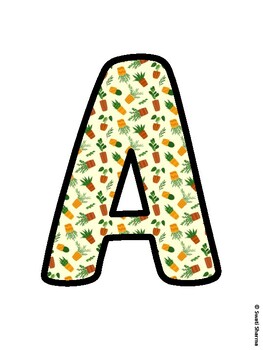 Cactus, Succulent Bulletin Board Letters, Succulent Alphabet Posters
