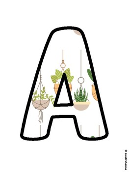Cactus, Succulent Bulletin Board Letters, Succulent Alphabet Posters